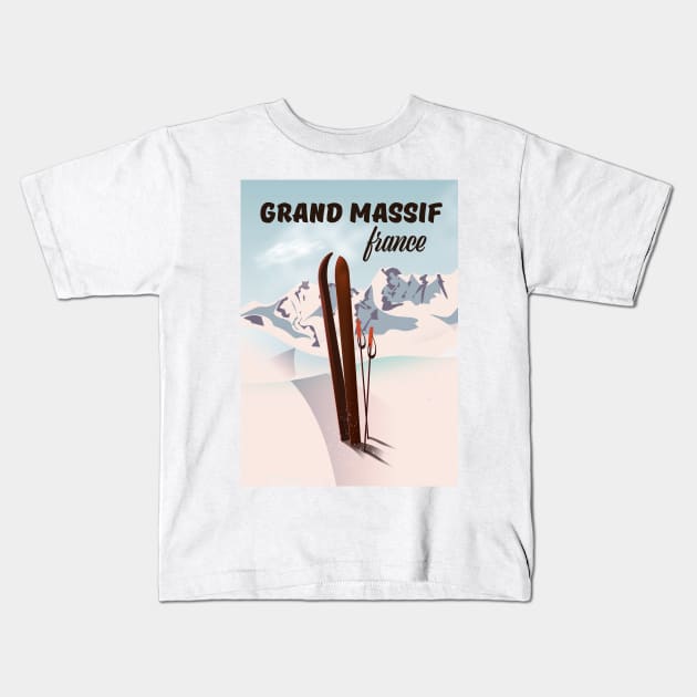 Grand Massif France Kids T-Shirt by nickemporium1